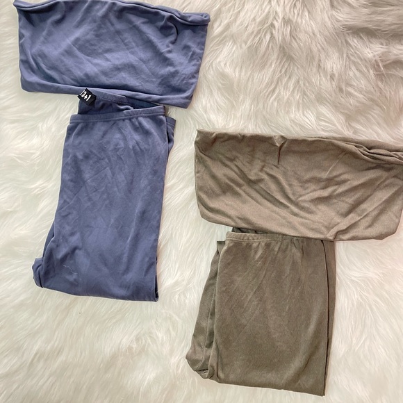 Indigo Crop Halter Top & Leggings Pants Set - Picture 4 of 6